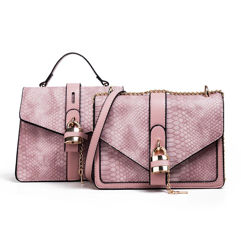 9AB -Pink Роскошные сумки, женские сумки, дизайнерская Дамская змеиная кожа, сумка на плечо, новинка, сумки через плечо с цепочкой для женщин, ручная сумка красного цвета - Цвет: 9AB -Pink