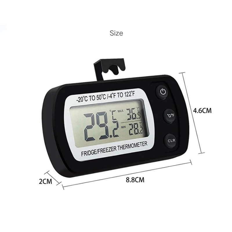 

LCD Digital Freezer Thermometer with Hook Waterproof Refrigerator Thermometers For Home Fridge