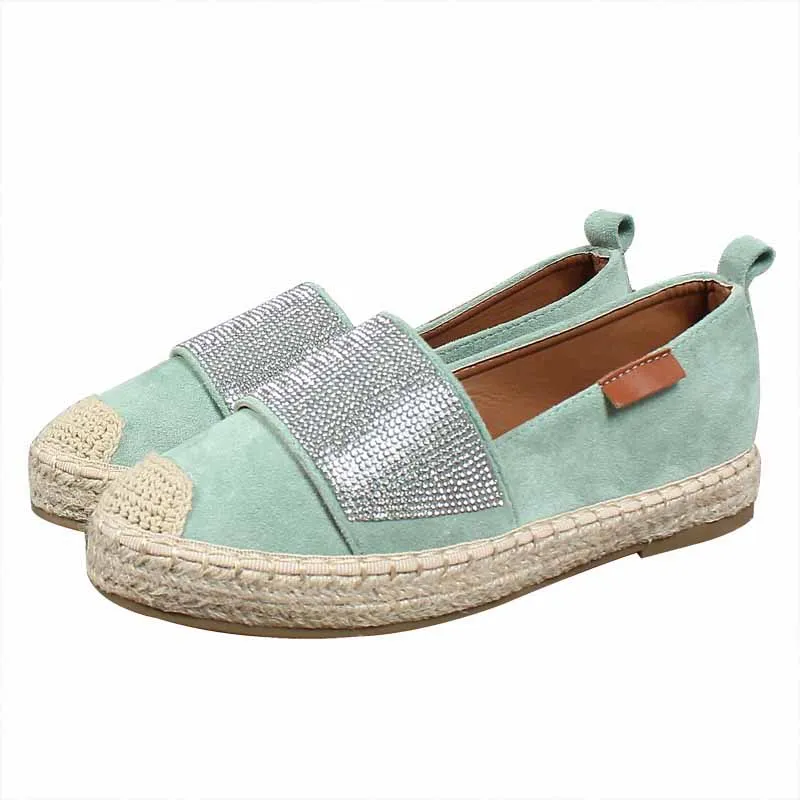 

Women Female Shoes Round Toe All-Match Autumn Soft Casual Sneaker Loafers With Fur Crystal Dress Fall Comfortable New Slip-on