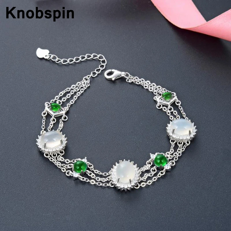 

Knobspin 100% 925 стерлингового серебра браслет High-End 17,5 см браслеты для женщин и девушек, хорошее ювелирное изделие, бесплатная доставка, подарок н...