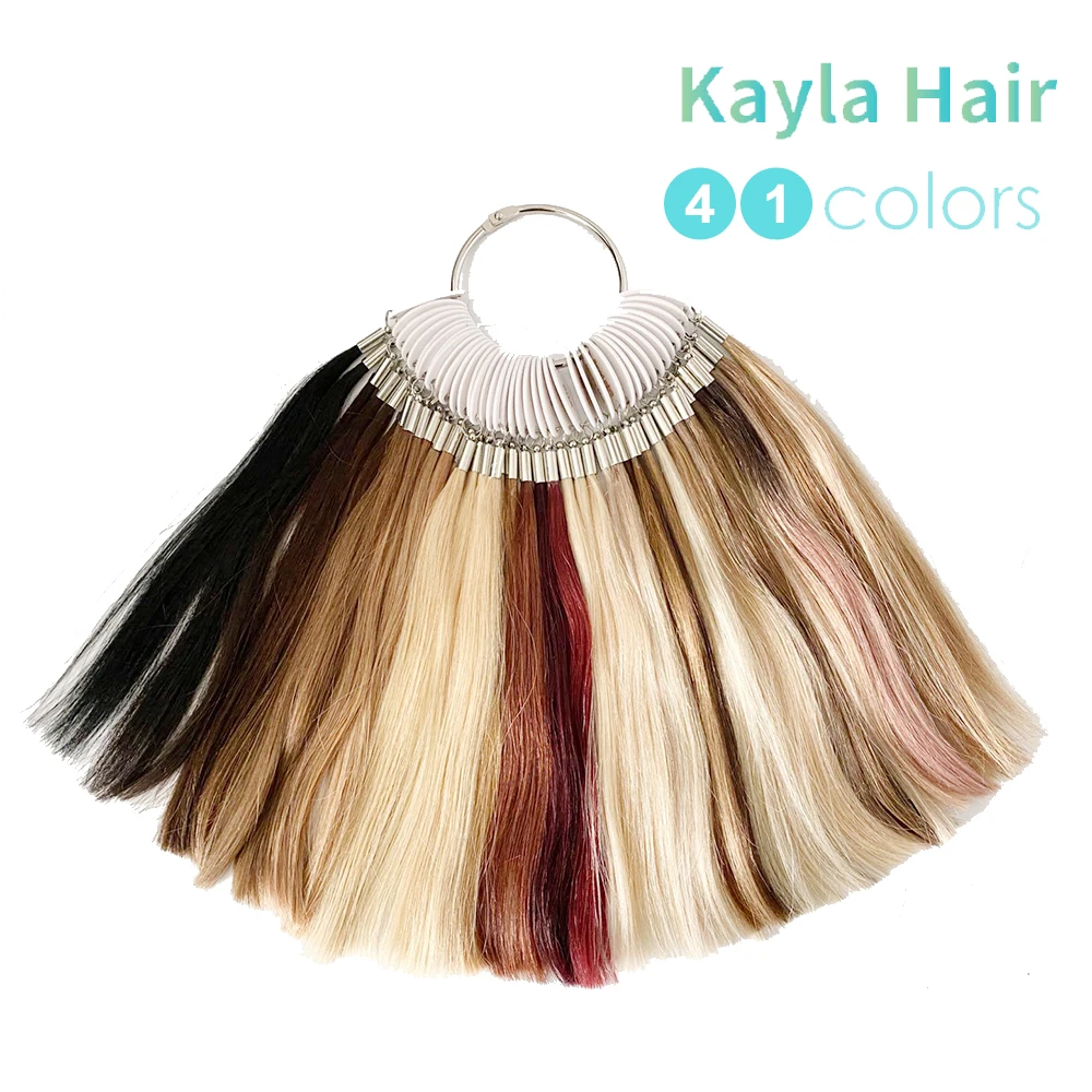Kayla Color Ring For Hair Extensions Salon Matching 100% Real Human Hair Color Swatches