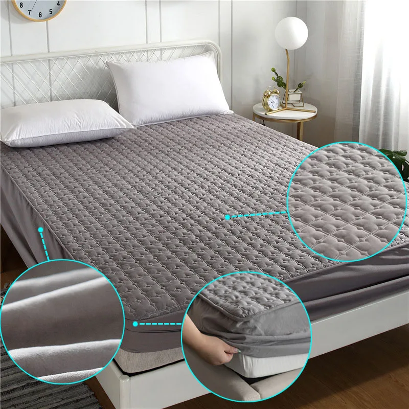 Mattress Protection Cover Bedspread on the bed Solid Color Cover Thick Bed Linen Cotton Bed Sheet 90x200 160x200CM Bed Cover