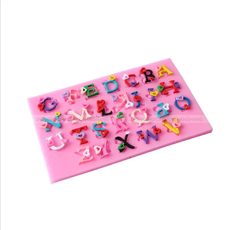 

Letter shape DIY cake fondant baking mold liquid silicone mold D093