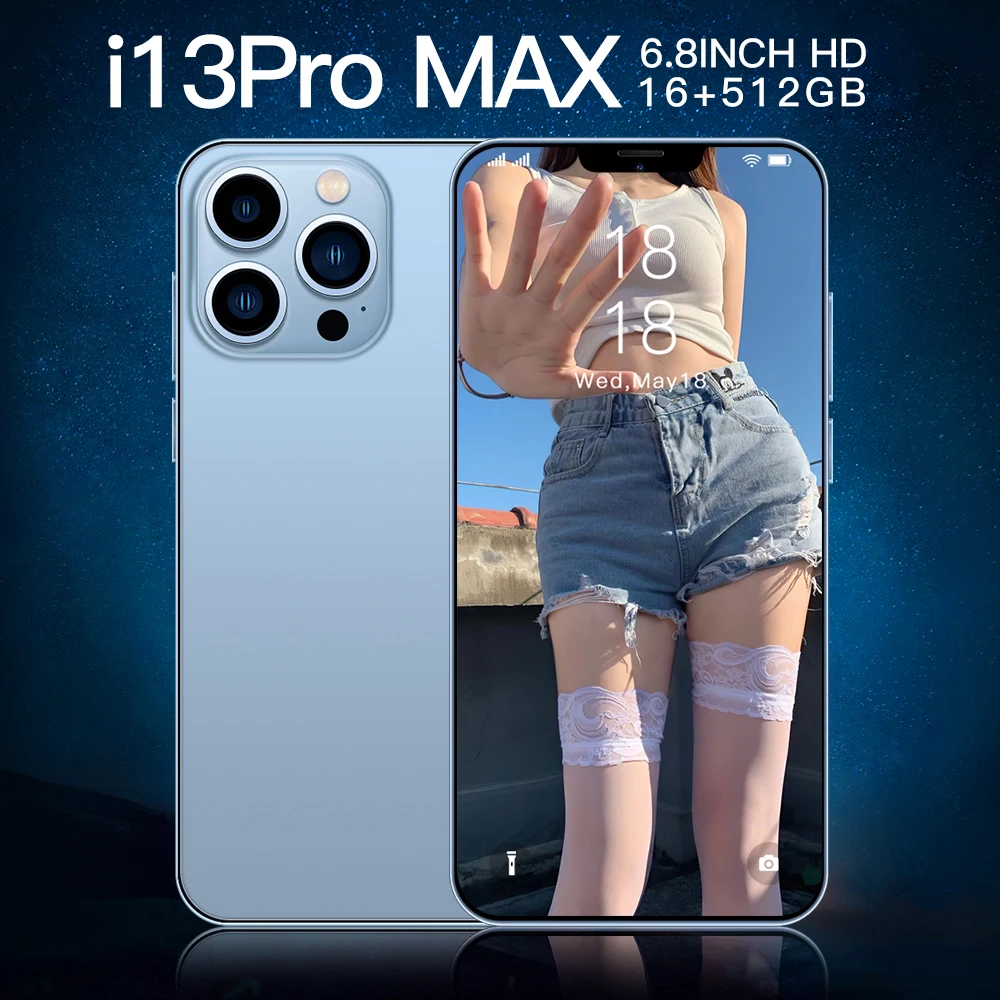 

Смартфон Celular I13 Pro Max, 6800 мАч, 16 ГБ, 512 ГБ, 6,8 дюйма, 10 ядер, 50 МП, Android