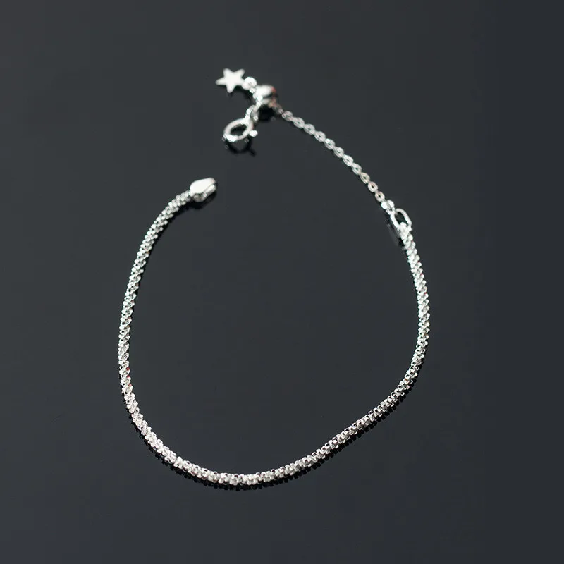 

S925 Sterling Silver Shiny Scales Chain Creative Bracelet,17.5CM Modern Jewelry For Women Lady Gift S3878