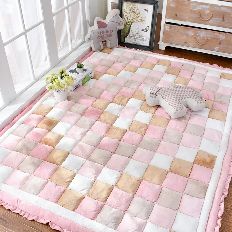 luxury korean thick carpet soft pp cotton mattress kids crawling mat tatami floor mat living room carpets cloakroom area rugs free global shipping