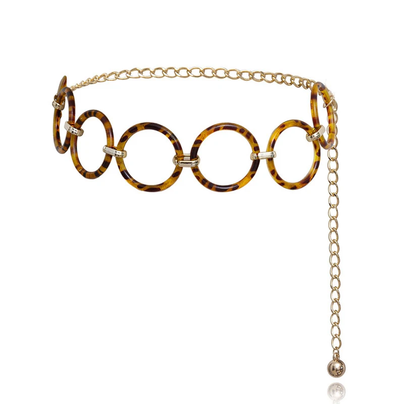 Женский ремень с леопардовым принтом винтажный из пластика и каучука 2020 |