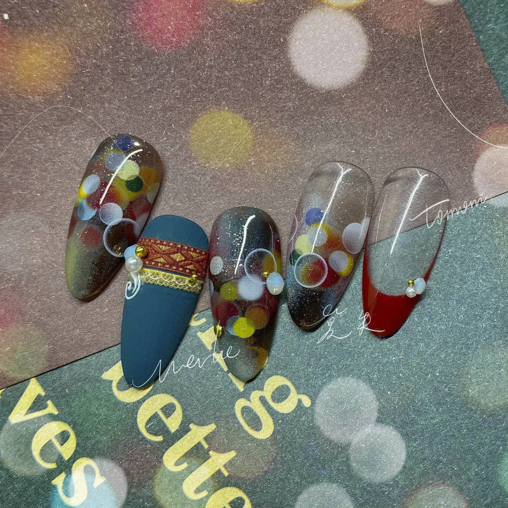 

Высококачественные 3D наклейки для ногтей с мигающими огнями, фоновая декорация для ногтей, слайдеры, Рождественское украшение для маникюра