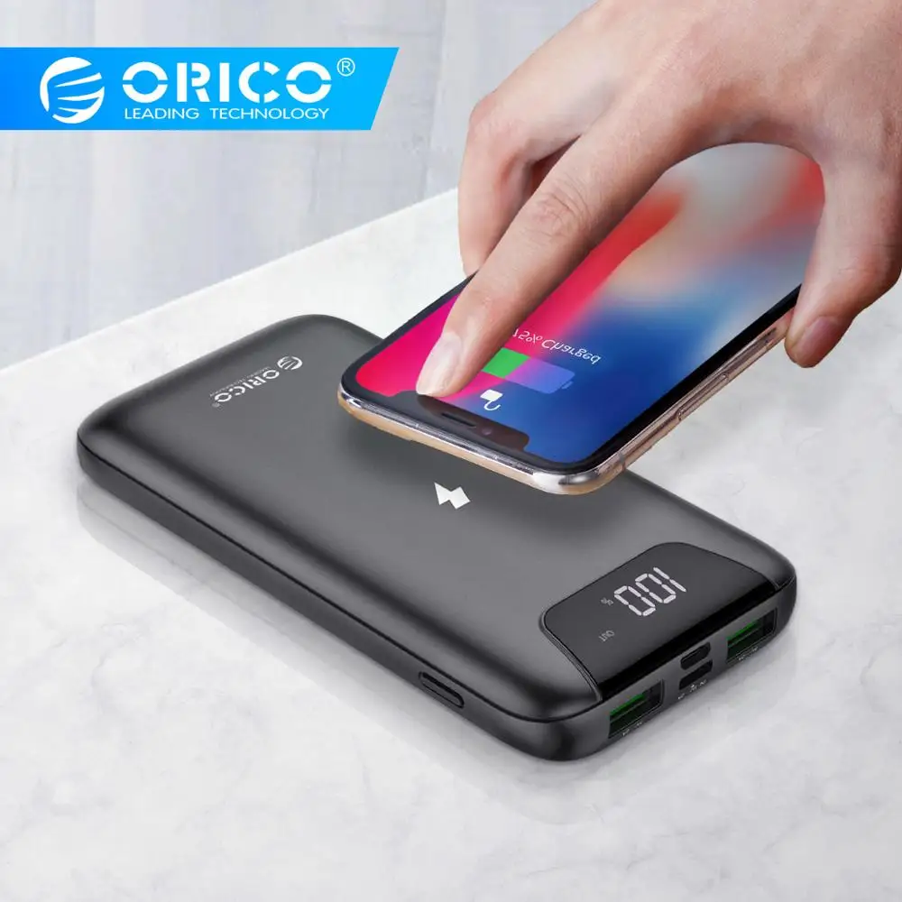 ORICO, 10000 мА/ч, Дополнительный внешний аккумулятор, Беспроводная зарядка для iphone, samsung, Дополнительный внешний аккумулятор, внешний аккумулятор для телефона Xiaomi
