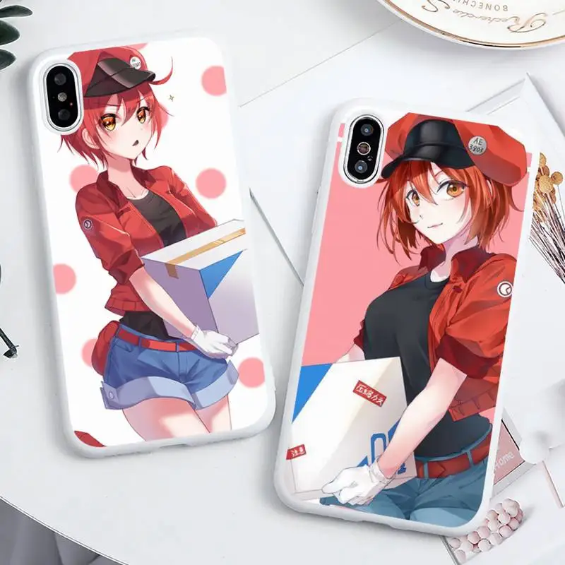 

Red Blood Cell anime cartoon Phone Case Candy Color for iPhone 6 6S 7 8 11 12 XS X SE 2020 XR mini pro Plus MAX funda
