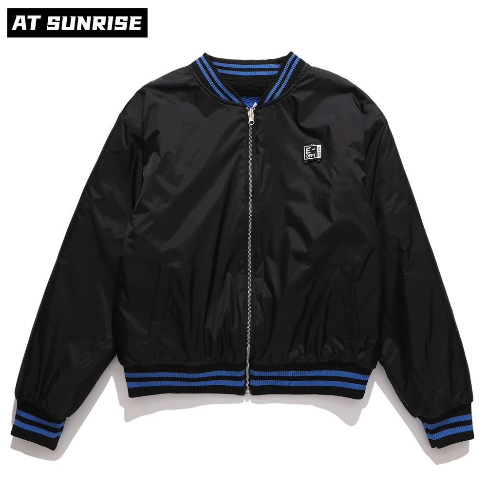 

2021 Hip Hop Reversible Bomber Jacket Colorful Paint Camouflage Streetwear Men Harajuku Windbreaker Coat Fleece Winter Zip black