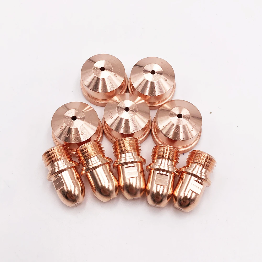 

Air-cooled Trafimet A141 Plasma cutting torch consumables 5pcs PD0101 nozzle and 5pcs PR0101 electrode