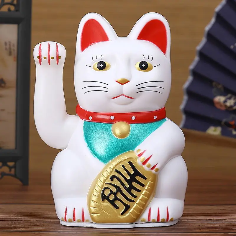 Китайский фэн шуй манит кота богатство белый развевающаяся Фортуна/счастливый