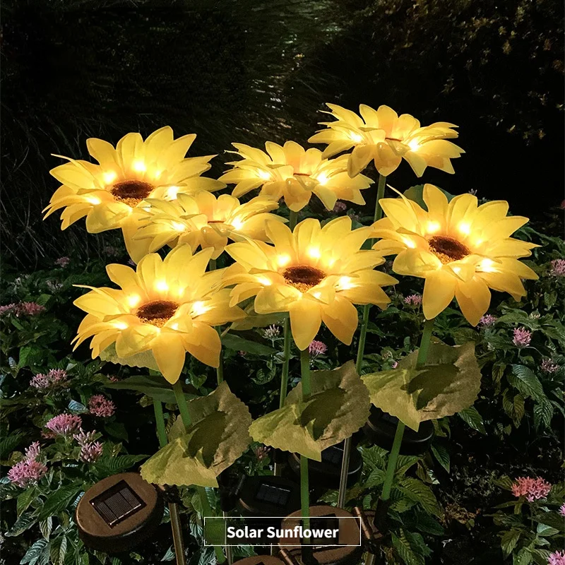 

Outdoor Solar Sunflower 8LED Plug-in Simulation Lantern Plant Landscape Lamp Courtyard Garden Lawn Lamp.