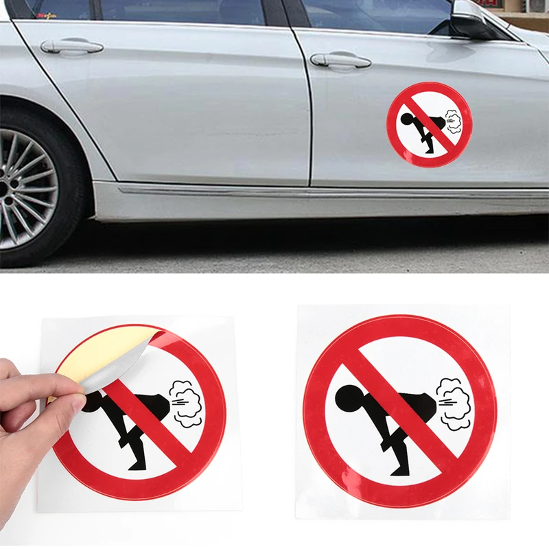 5Pcs/Lot New Universal 12x12cm No Farting Car Sticker Funny Ass PVC Decal Auto Styling Motorcycle Notebook Stickers | Автомобили и