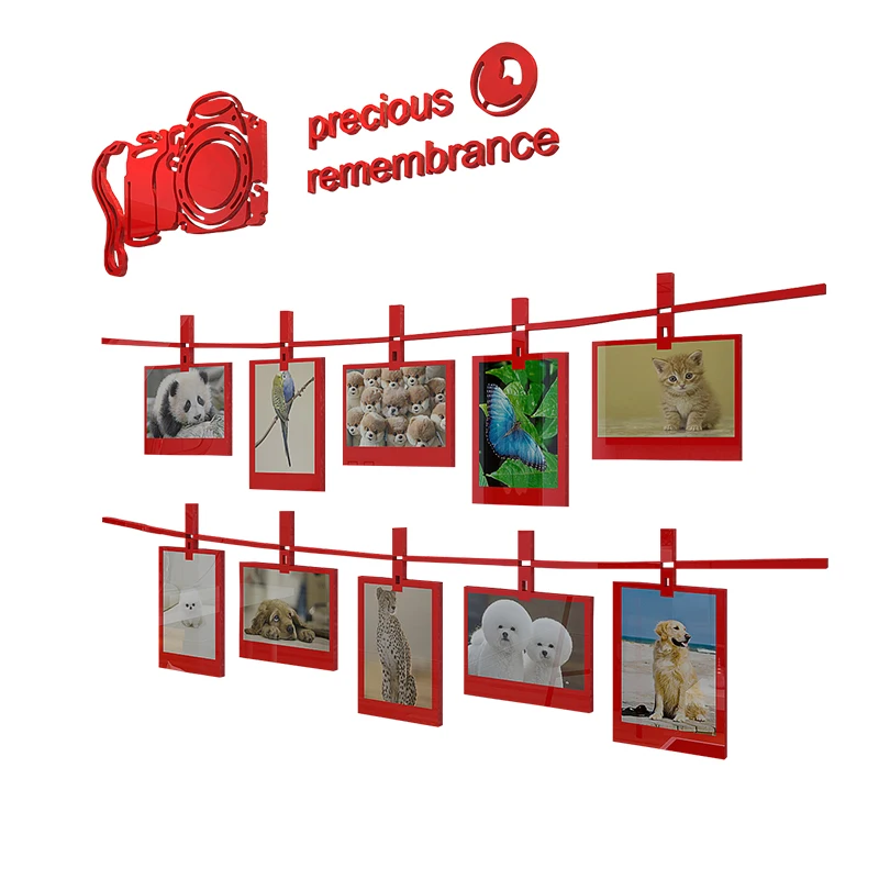 Aqumotic 5" Picture Frame Crafts Art Model Acrylic Photo Framed Memory Background Wall Sticker Home Decorative Paintings | Дом и сад