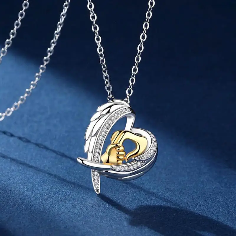 2019 модное блестящее ожерелье с кубическим цирконием для мамы и ребенка подвеской