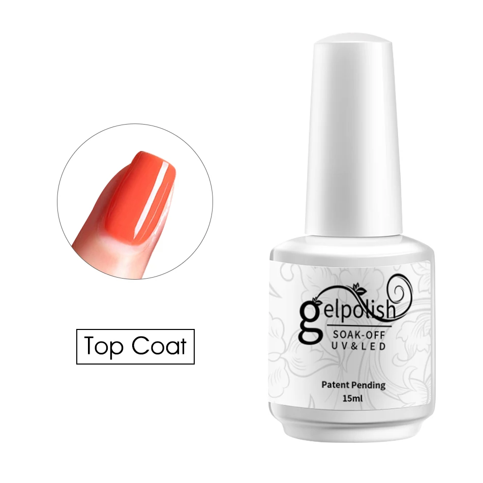 Top Coat ROHWXY 15 мл Гель-лак для ногтей Блестящий Светодиодный УФ-Гель-лак для ногтей впитывающий Гель-лак для ногтей - Цвет: Top Coat