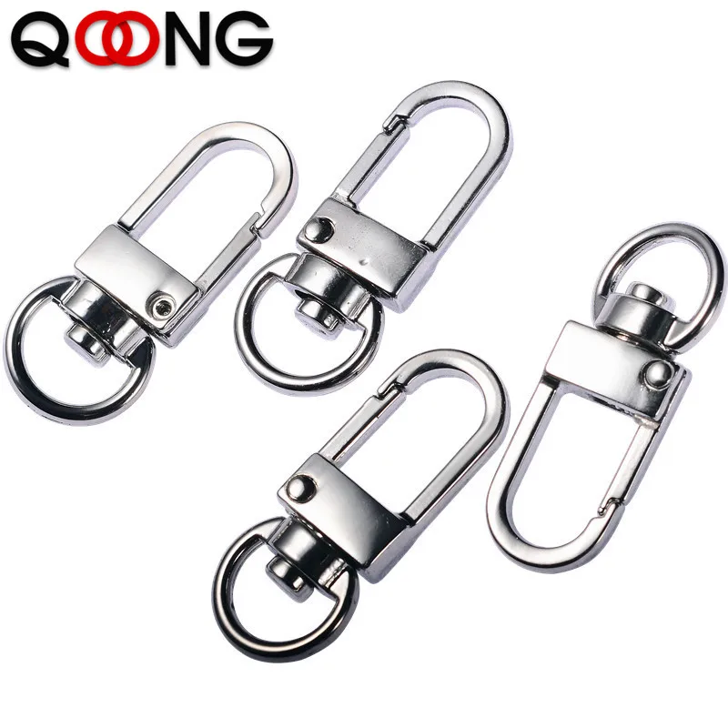

QOONG 10 Pieces Classic Men All-match Keychain Wait Hanged Key Chain Spring Buckle Key Ring Metal Car Keyrings Key Accessories
