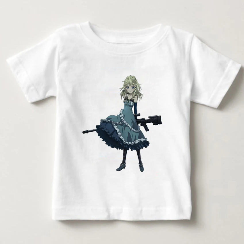 

Children's Printing Anime Black Bullet Tina Supurauto T-shirt Polyester T Shirt Summer Active Otaku Boys And Girls Clothing
