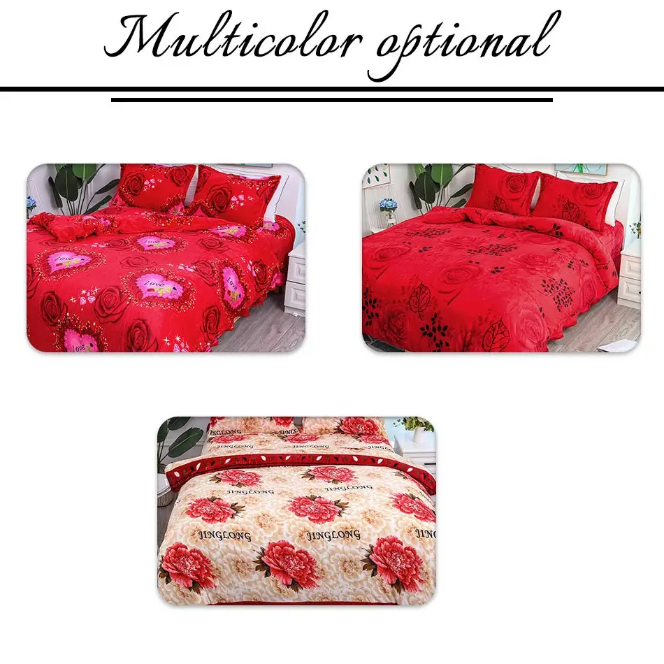 

Flannel Printed Duvet Cover Sets,1PC Quilt Cover And 2PCS Pillowcase,Soft Home Textile Bedding Room Decor Twin/Full/Queen/King