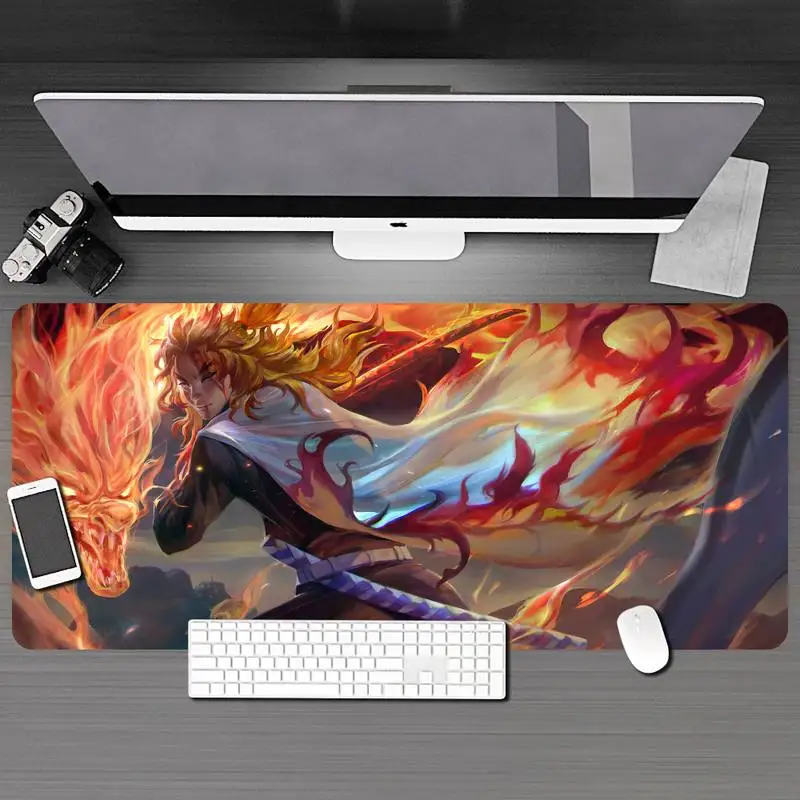 

XL Anime Demon Slayer Mousepad HD Printing Computer Gamers Locking Lock Edge Mouse Pad XXL90x40cm Keyboard PC Desk Pad Csgo Pad