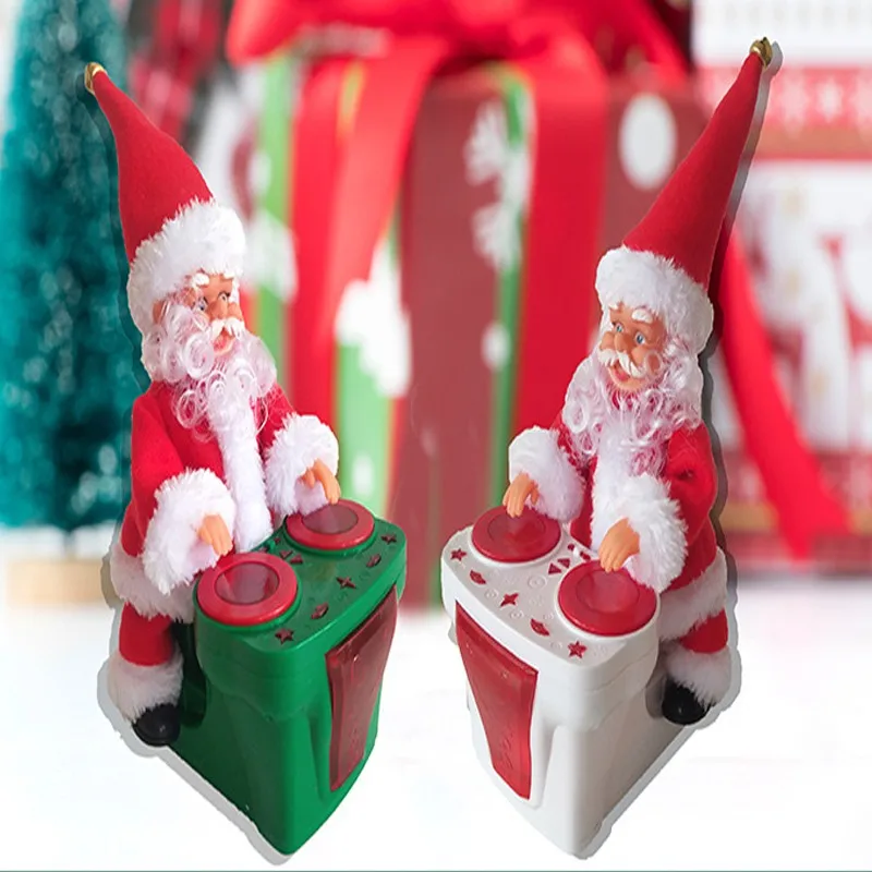 

Новый креативный Электрический Санта-Клаус с музыкой, велосипедный барабан, фотоигрушка, рождественские подарки для детей, рождественские ...