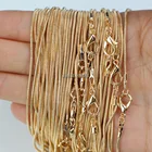 Цепочка змейка для женщин, ожерелье под золото 1,2 мм, 10 шт.лот, 16, 18, 20, 24 дюйма