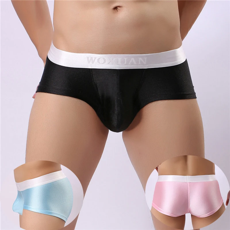 Трусы боксеры мужские Бесшовные пикантное нижнее белье из вискозы с U образным