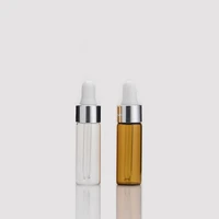 100pcslot 1ml 2ml 3ml 5ml empty essential oil dropper bottle vials with glass eye dropper for cosmetic packaging