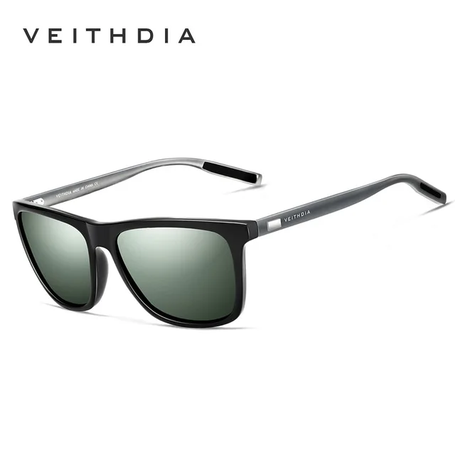 dark green Бренд veithdia Мужские Винтажные Квадратные Солнцезащитные очки поляризованные UV400 Линзы Аксессуары Солнцезащитные очки для мужчин V6108 - Цвет линз: dark green