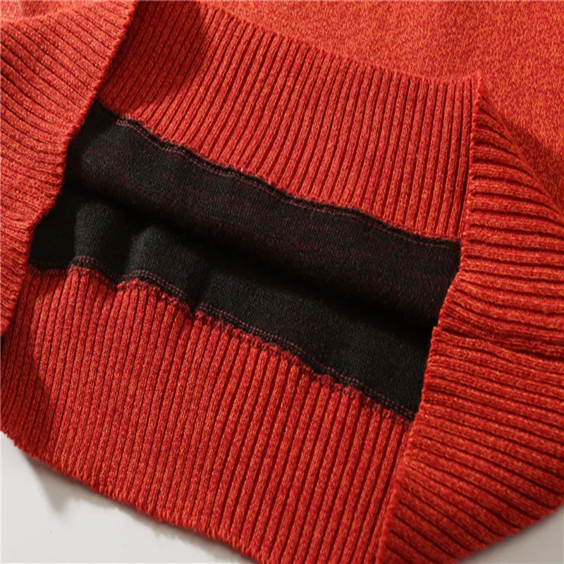 

Dropshopping Men Cotton Pullover Autumn Winter Warm Patchwork Zipper Long Sleeveslim Fit Clothes Knitted Casual Male Sweater