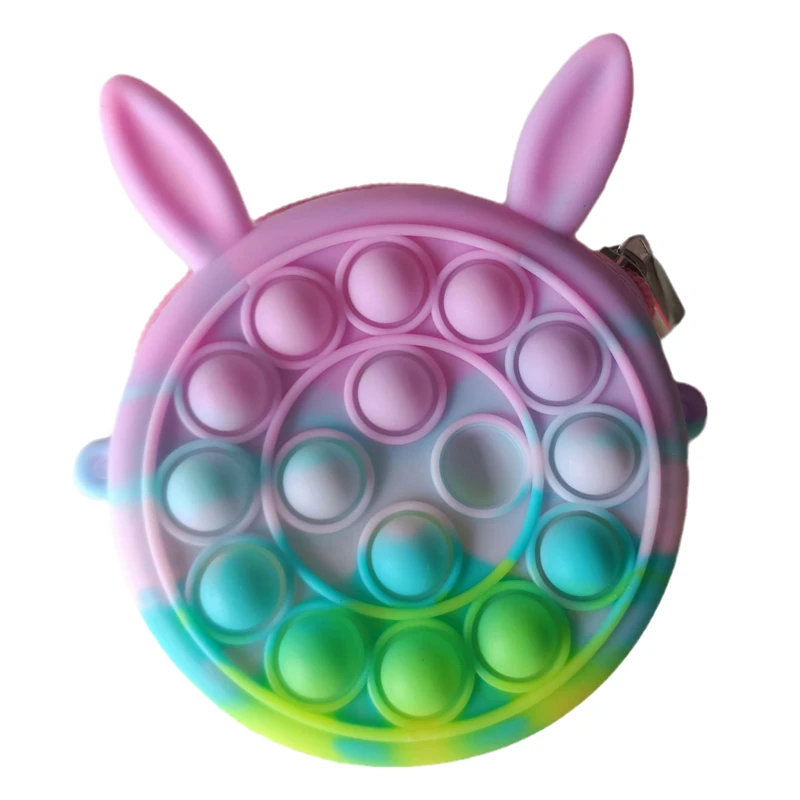

Christmas Elk Cute Handbag Fidget Toy Reliver Stresstoy Rainbow Push It Anti Stress Sensory Bag Toy Backpack Wallet