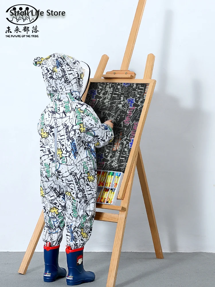 Длинный детский плащ водонепроницаемый костюм дождевик штаны одежда детские