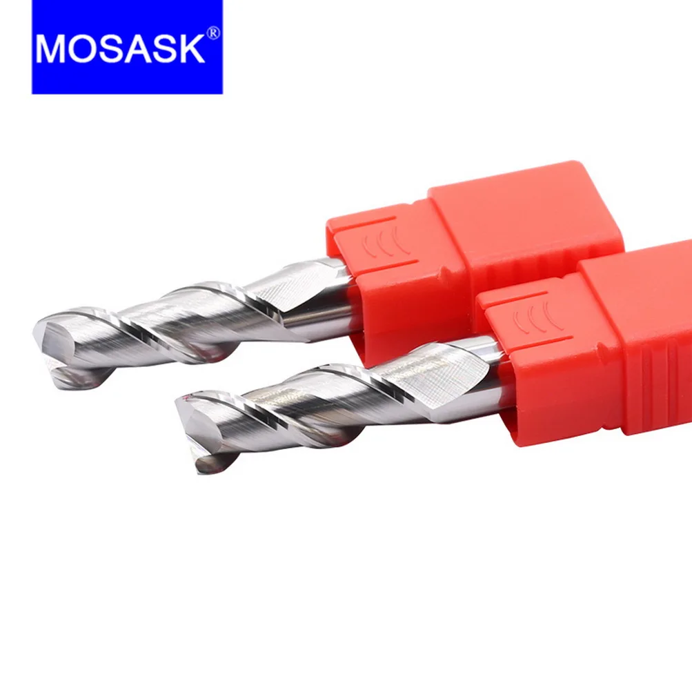 MOSASK 1 шт. 2 канавки HRC55 CNC 4 6 8 мм токарный станок Фрезерование алюминия меди