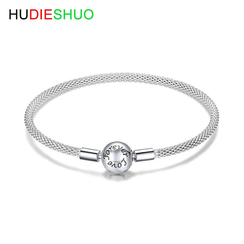 Женский простой браслет hudiesel HUO 100% Стерлинговое Серебро 925 пробы базовый для