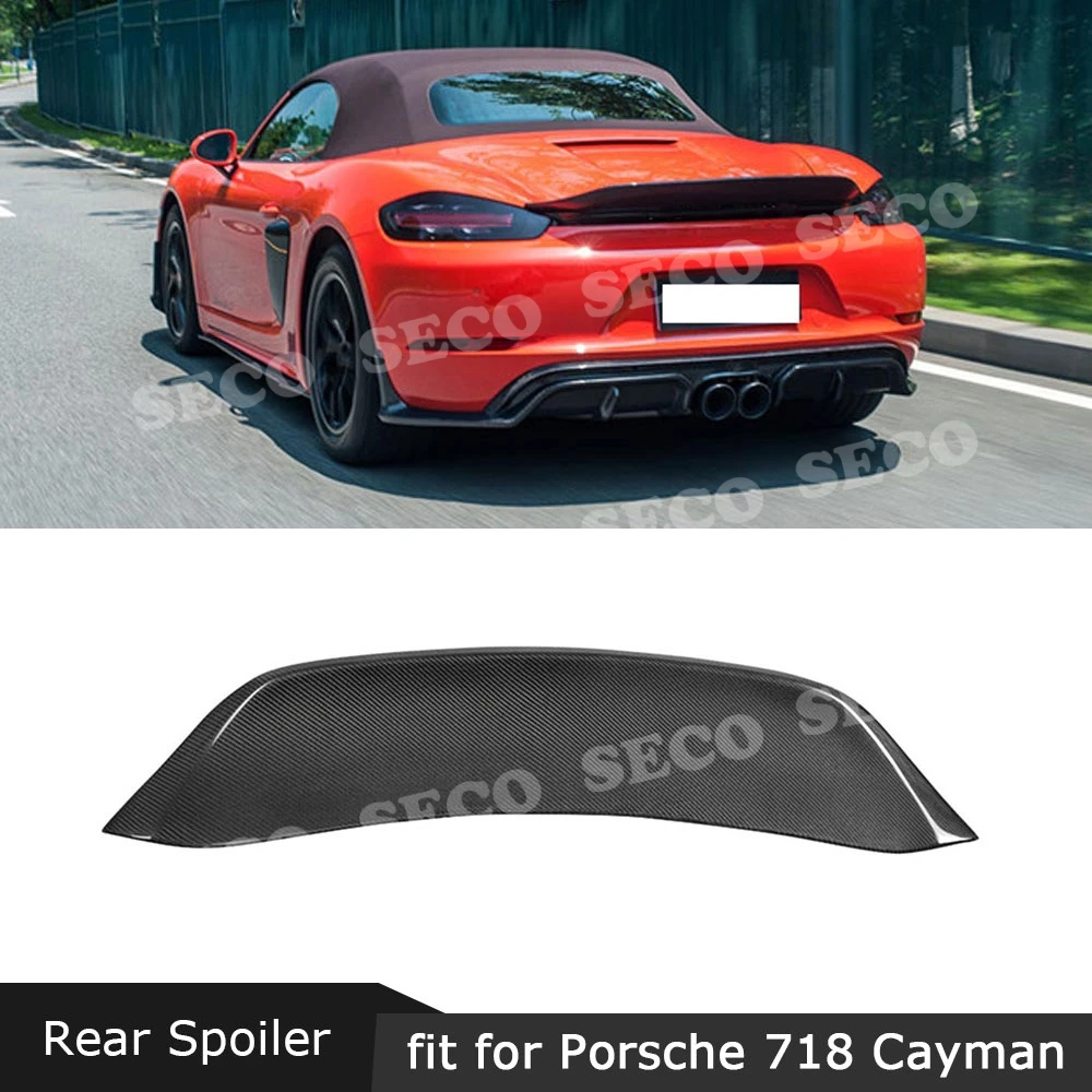 Для Porsche 718 Cayman Boxster S 2016 2019 углеродное волокно гоночный задний спойлер багажник