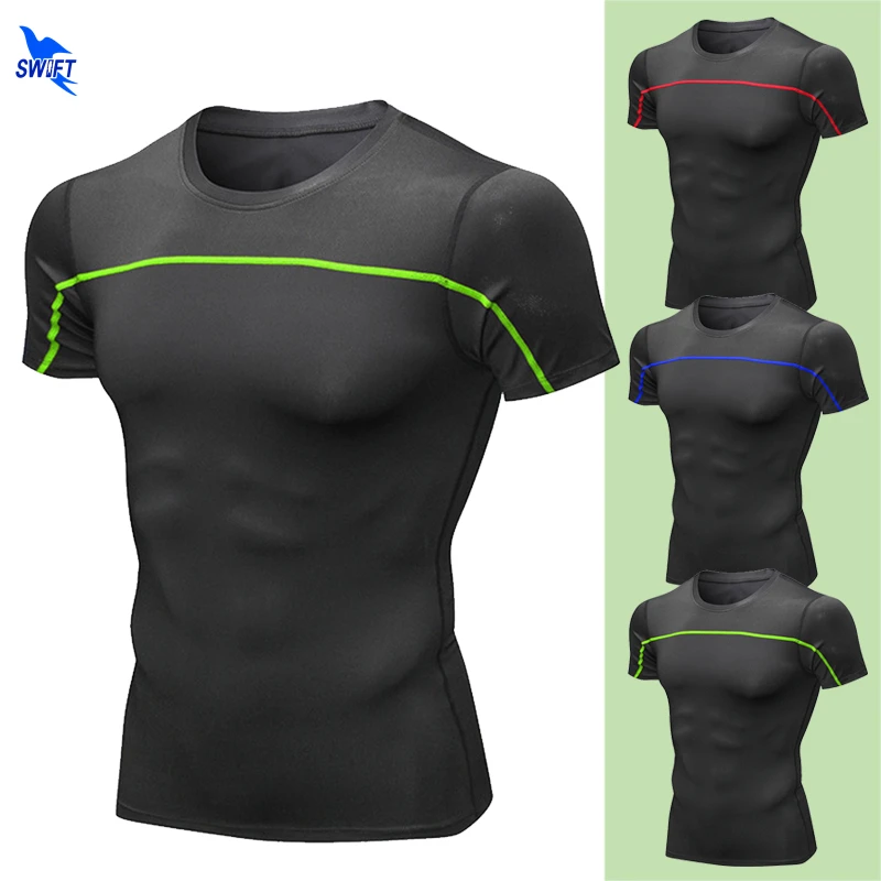 Мужская футболка с принтом Night Run быстросохнущая компрессионная для кроссфита