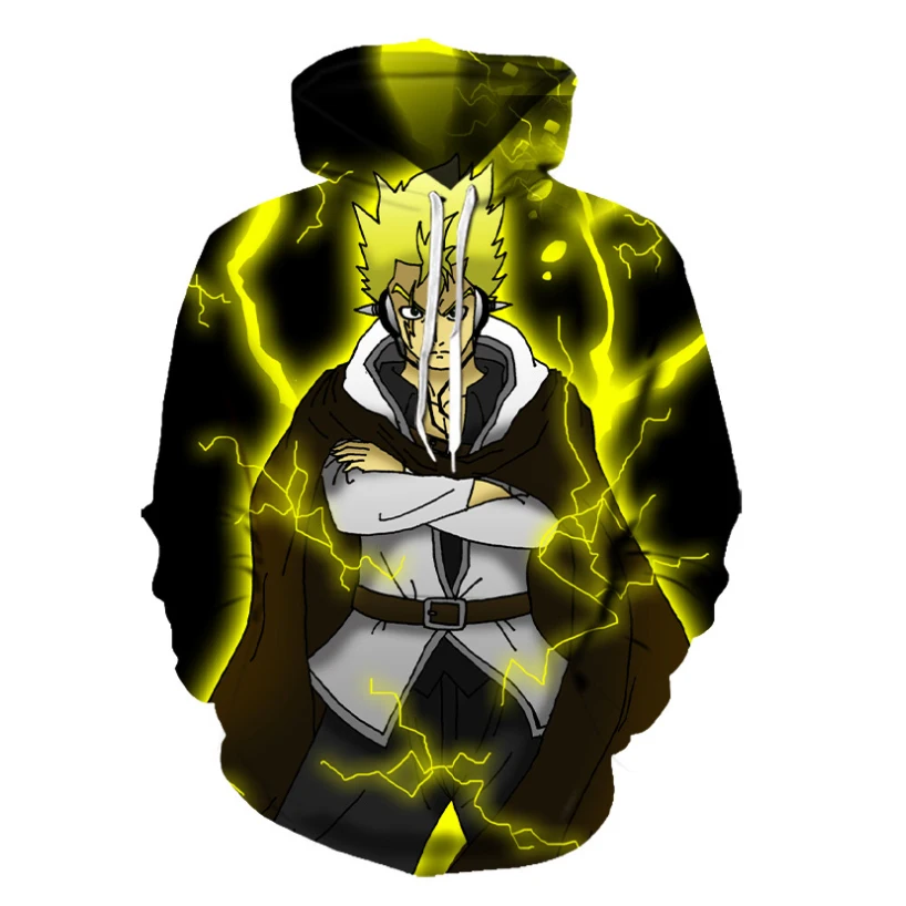 Толстовка с капюшоном изображением героев аниме Фея хвост | Мужская одежда