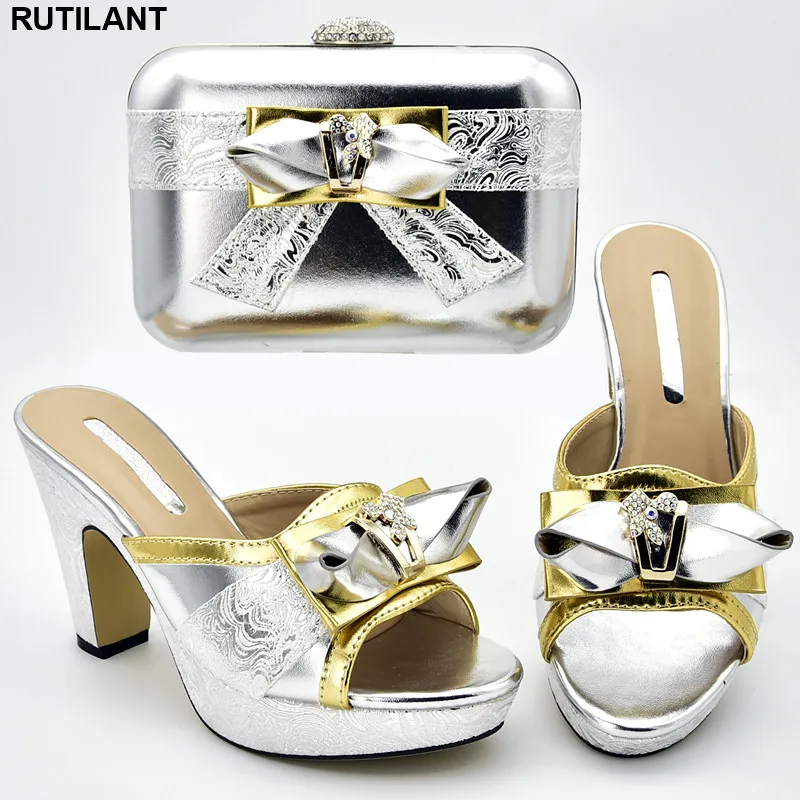 Новейший дизайн итальянские туфли с подходящими сумками 2019 женские африканские