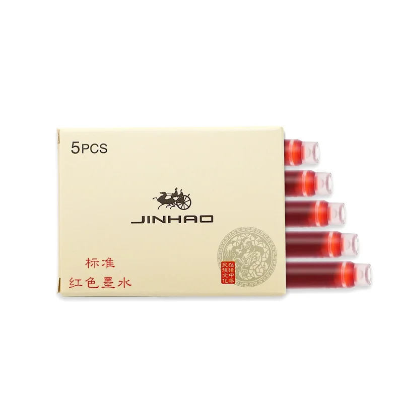 red 5 шт. чернильный картридж для перьевая ручка Jinhao универсальные чернила Канцтовары офисный школьный аксессуары FB294 - Цвет: red