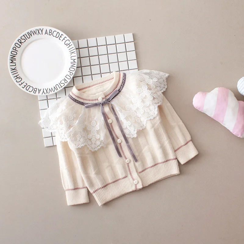 Одежда для девочек зимний детский вязаный свитер куртка вязаная одежда малышей