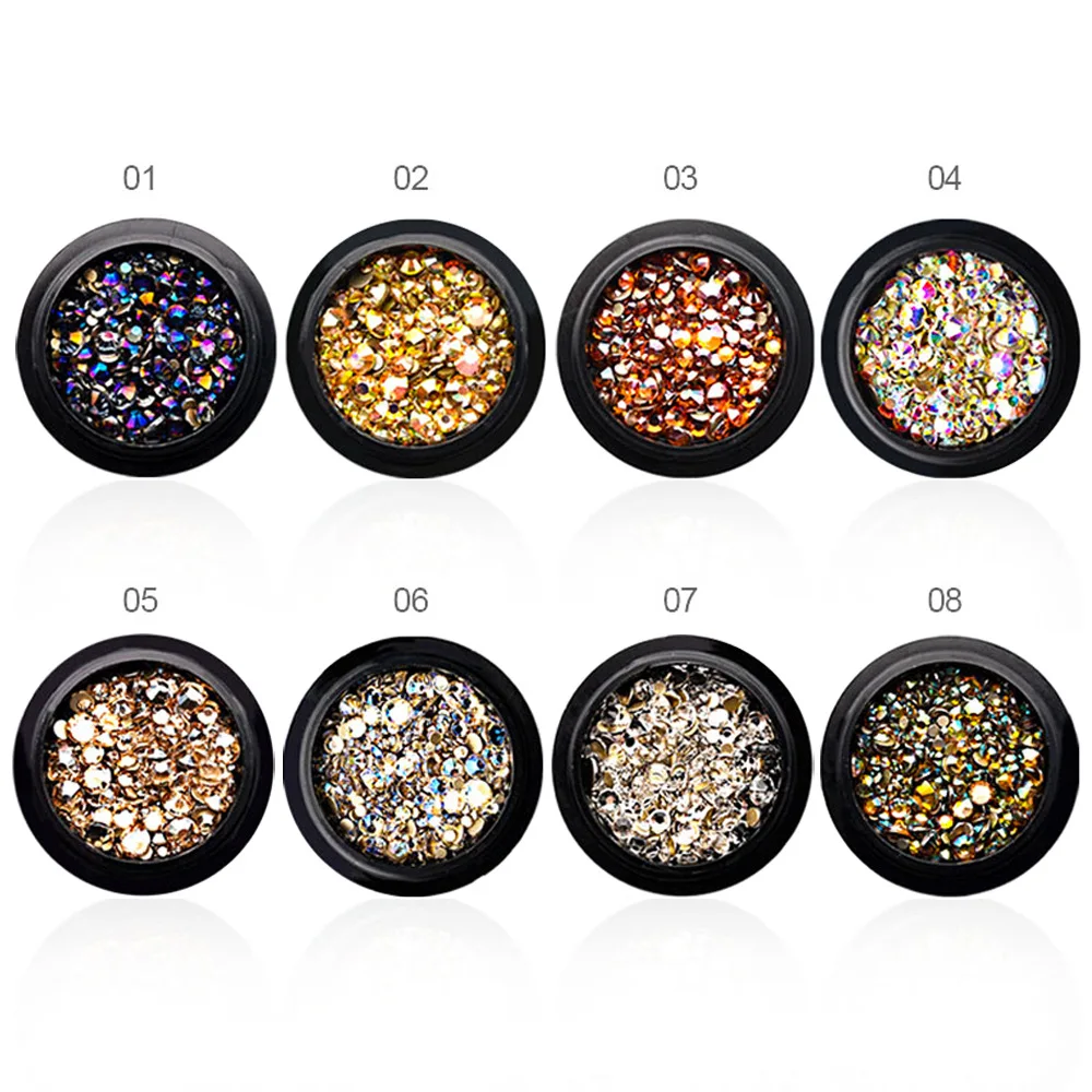 

AB Gold Silver Super-Shiny Iridescent Glass Flatback Glitter Diamond Charms Gem Stone For 3D Manicure Craft DIY Rhinestones
