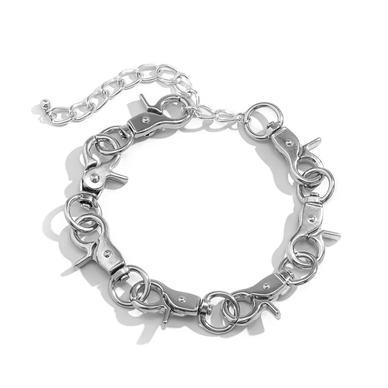 

POTCET Unisex Stainless Steel Adjustable Keychain Titanium Steel Necklace Pendant Geometric Fashion Hip Hop Party Jewelry