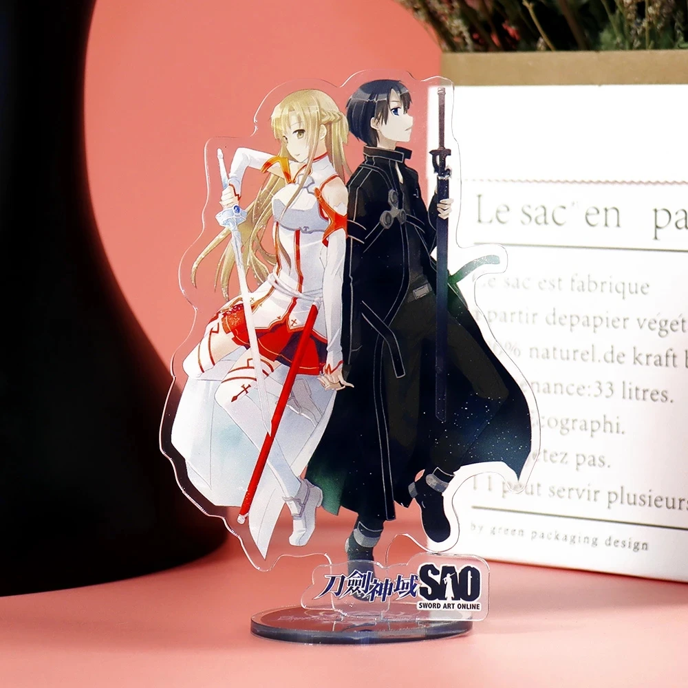 Anime Sword Art Online SAO Cosplay Figure Stand Sign Kirito Asuna Yui Acrylic Stand Model Plate Holder