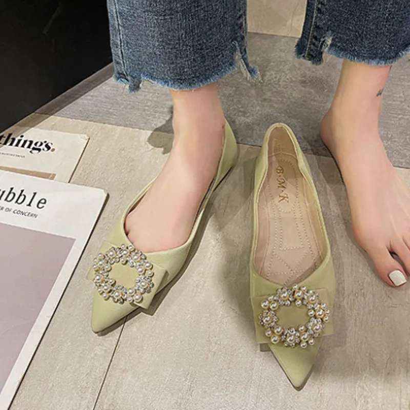 

Cresfimix Zapatos De Mujer Women Sweet High Quality Green Pu Leather Slip on Flats Lady Casual Street Comfort Shoes A7062