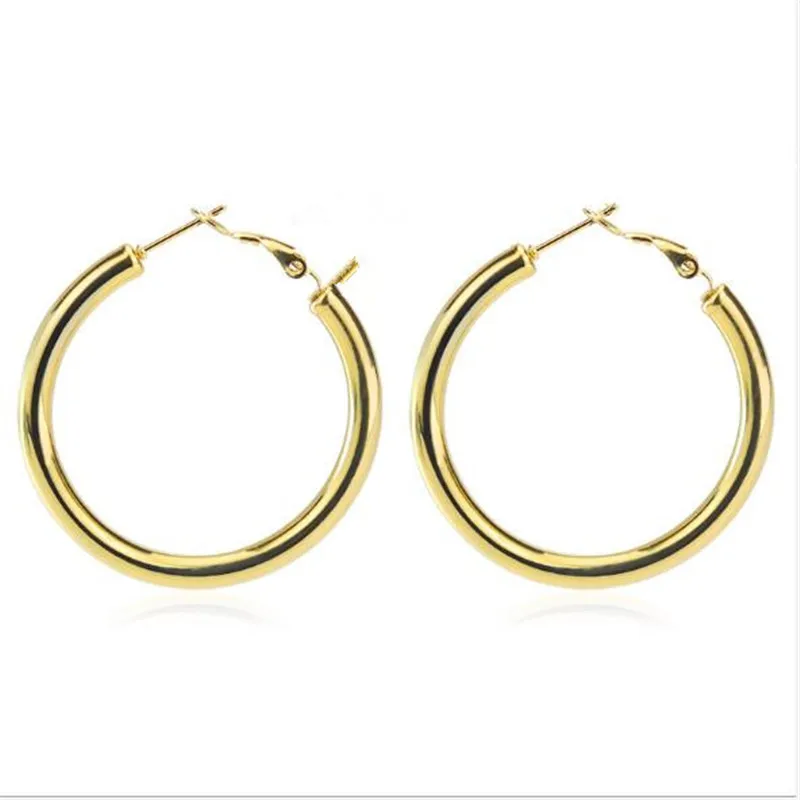 Новые креативные серебряные 30 мм круглые серьги гвоздики для женщин