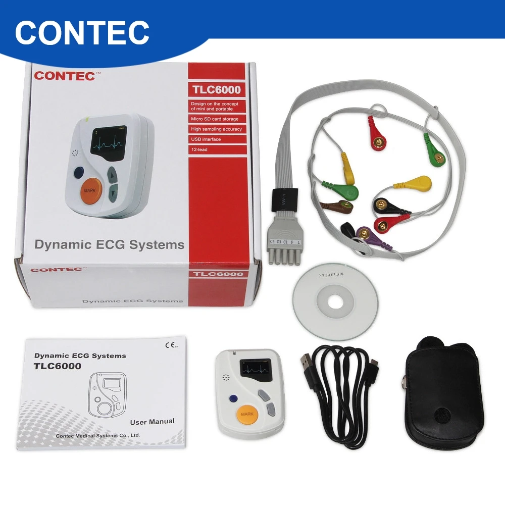 TLC6000 динамический Holter ECG 12 48 часового анализатор Регистраторы Системы, usb pc sw, Портативный CE Управление по санитарному надзору за качеством пищевых продуктов и медикаментов