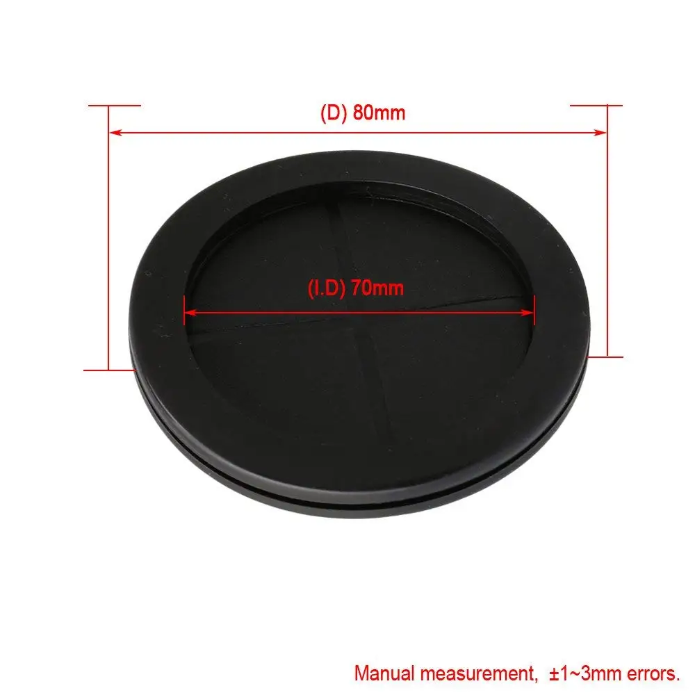 

4Pcs 80mm Black Round Shape Double-sided Closed Blank Rubber Wiring Wire Grommets Gaskets Protector Ring Home Improvement