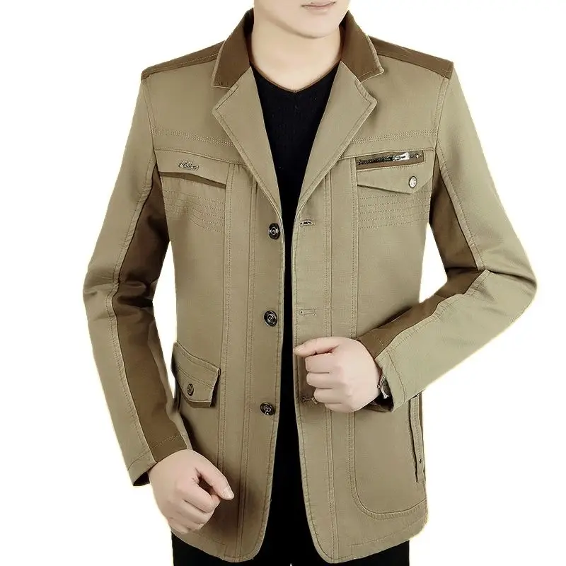 Демисезонная модная куртка мужское пальто тонкая деловая куртка-бомбер для